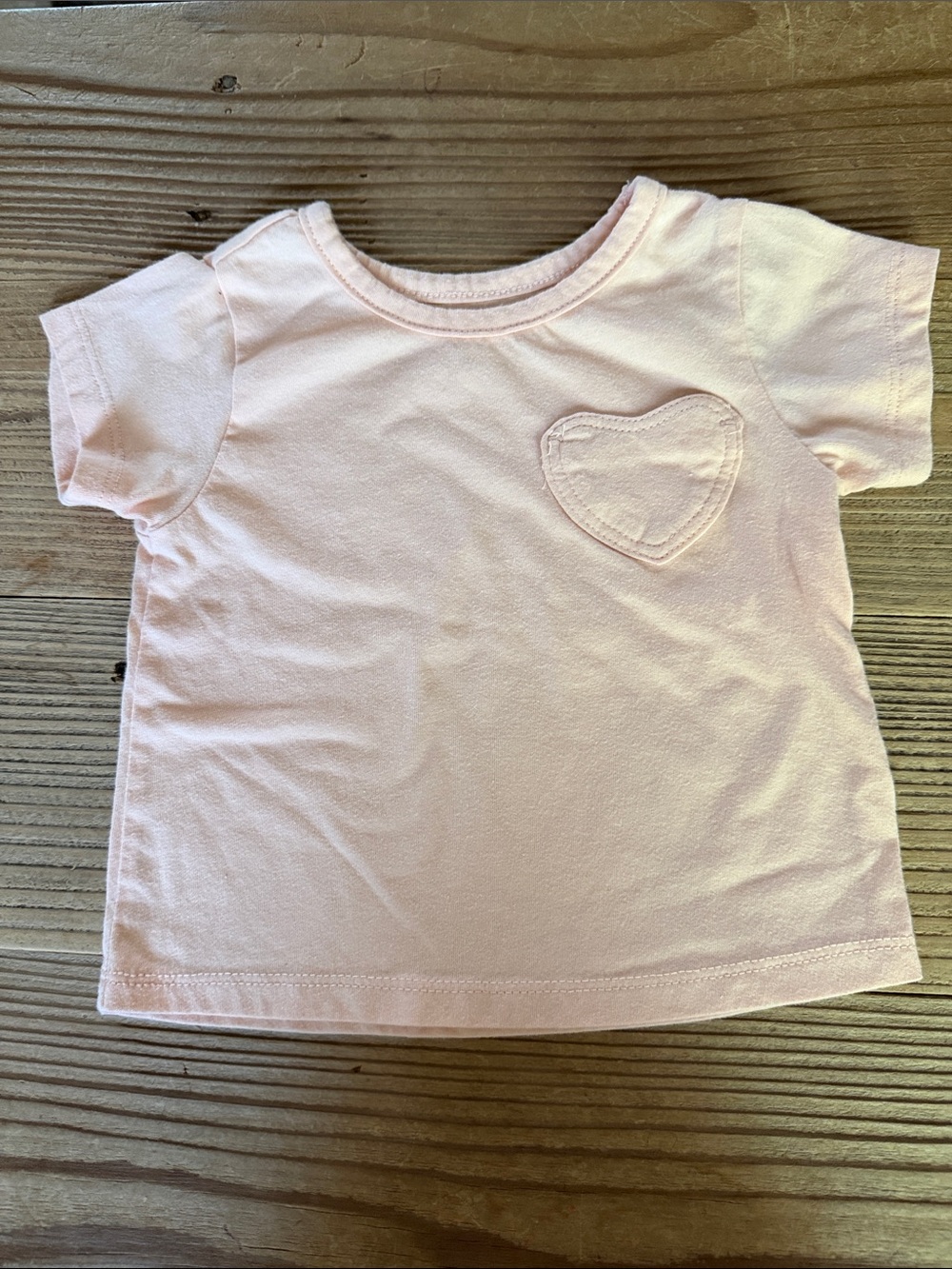 The Children's Place Light Pink Heart Pocket Short Sleeve Tee